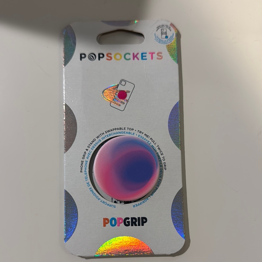 PopSocket PopGrip with Pink and Blue Design